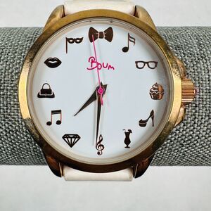 Boum Watch Womens Feminine Shopping Lips High Heel Rose Gold Tone New Battery